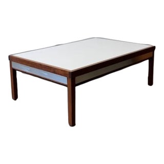 1970's Walnut, Laminate & Chrome Coffee Table For Sale
