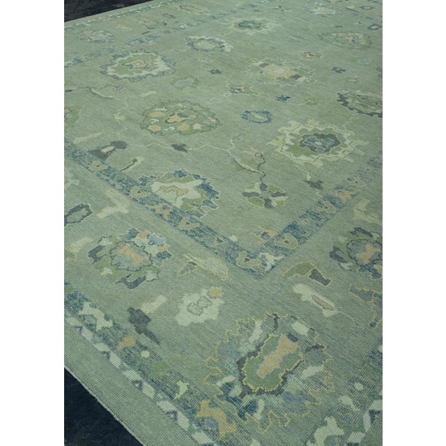 Gray Turkish Oushak Rug 11'11" x 15'3" #19058 For Sale - Image 8 of 8