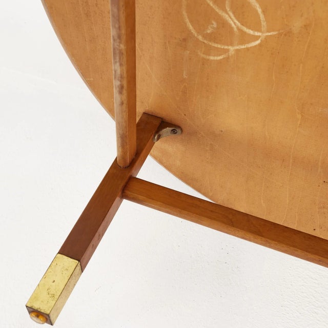 Founders Furniture Company Mid Century Walnut and Brass Round Coffee Table For Sale - Image 11 of 12