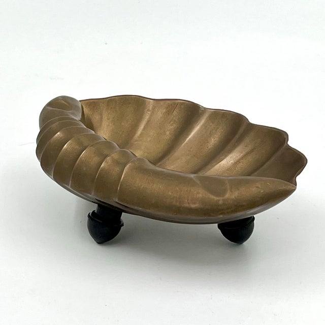Vintage Brass Scallop Shell Ashtray, Soap Dish, Trinket Dish Coastal Decor For Sale In New York - Image 6 of 10