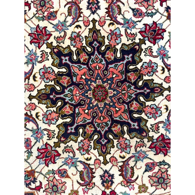 Silk and wool pile genuine hand made very fine Persian Tabriz-