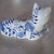 Vintage Blue & White Floral Ceramic Cat Figurine Formalities by Baum Bros For Sale In Houston - Image 6 of 8