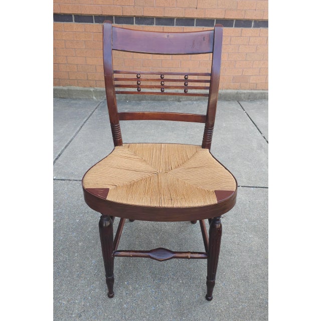 20th Century Victorian Style Rush Seat Side Chair For Sale - Image 4 of 8