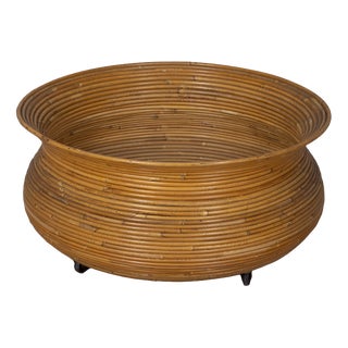 Vintage Italian Bamboo Planter, 1960s For Sale