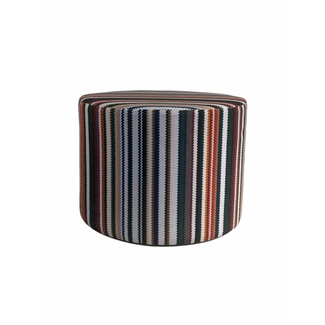 Missoni Home Italian Zig Zag Stripe Cylindrical Pouf & Oversized Pillow Set, Made in Italy For Sale - Image 9 of 12