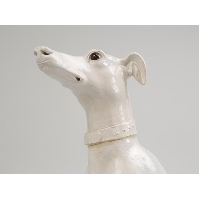 White Vintage Italian Whippet Sculpture For Sale - Image 8 of 15