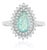 14k White Gold Double Halo Diamond Paraiba Tourmaline 1Carat Engagement Ring Size 5 For Sale
