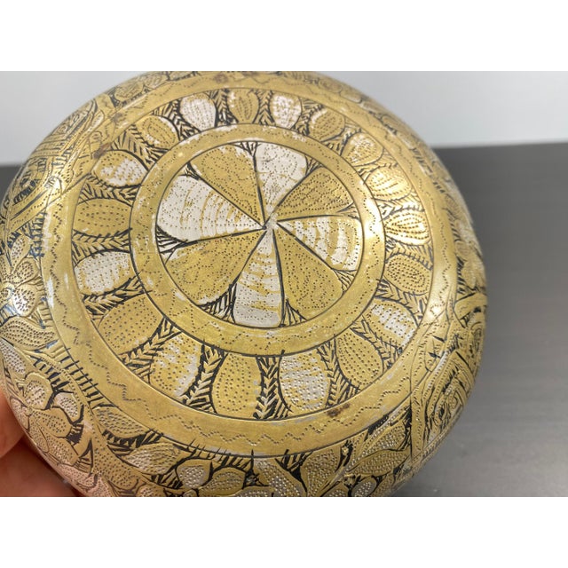 This antique unique bowl period-- 1800s --tribal brass bowl is in very good condition but does have several areas with...