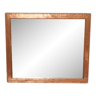 1930s McAlpin House Salvaged Copper Window Accent Wall Mirror For Sale
