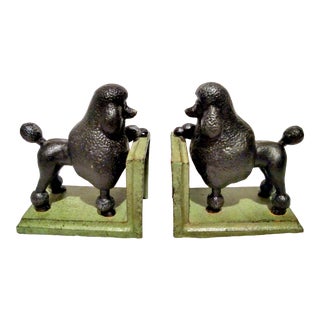 Mid 20th Century Cast Iron French Poodle Bookends - A Pair For Sale