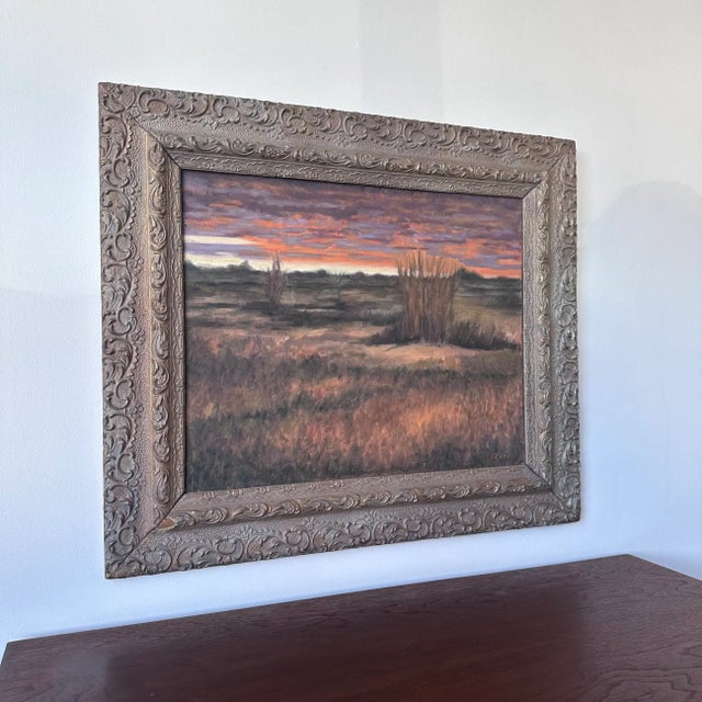American Framed Landscape Painting by Wny Artist Charlie Tripi For Sale - Image 3 of 8