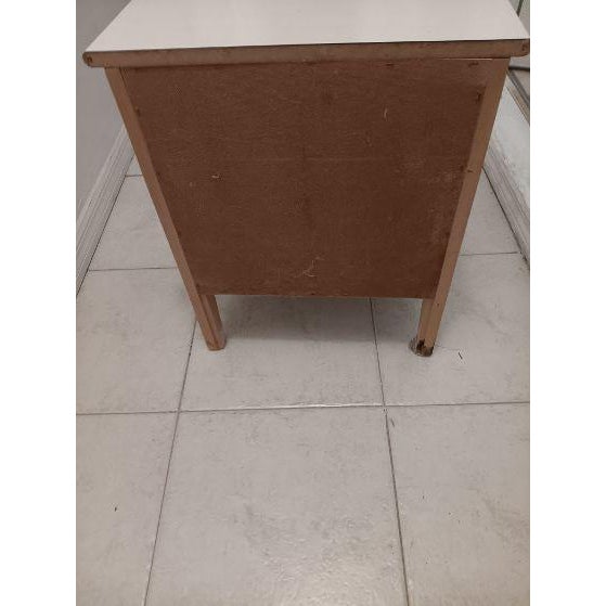 Vintage Hollywood Regency Nightstand One Drawer Style: Hollywood Regency Color: Beige Dimensions: 20" W x 24" H x 16" D