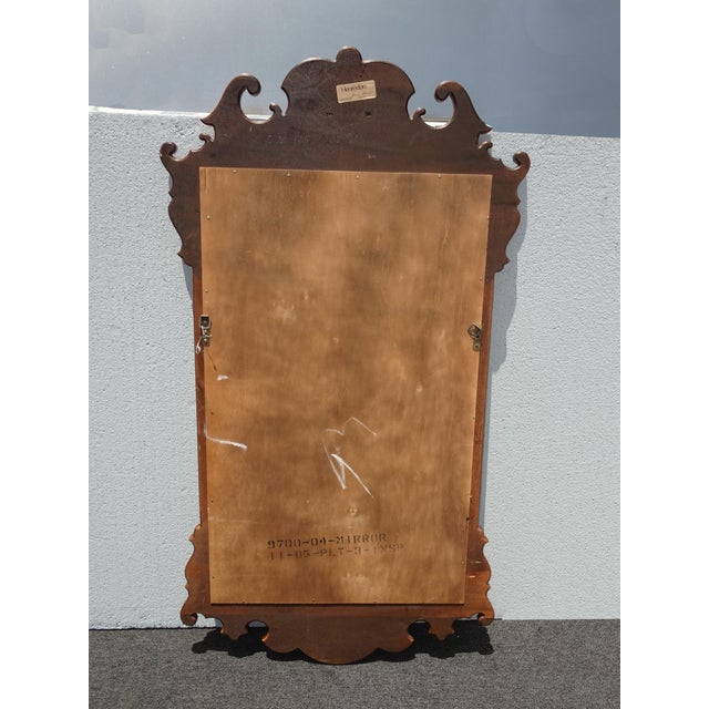 54" Tall Vintage Henredon French Chippendale Brown Gold Gilt Wall Mantle Mirror For Sale - Image 12 of 12
