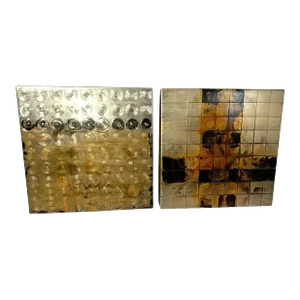 Pair of Jennifer Hollack 3d Modern Metal Artwork Simpatico I & III