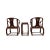 3 Pieces Set Chinese Yellowish Brown Ru Yi Horseshoe Armchair Table For Sale - Image 4 of 7