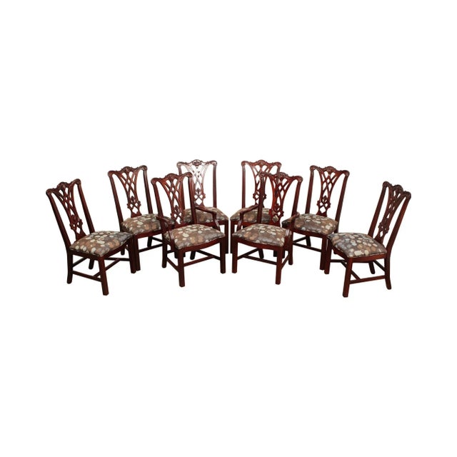 Thomasville Chippendale Style Carved Mahogany Dining Chairs - Set of 8 For Sale - Image 13 of 13
