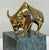 Brass Vintage Wall Street Bull and Bear Brass on Marble Block Bookends For Sale - Image 8 of 8