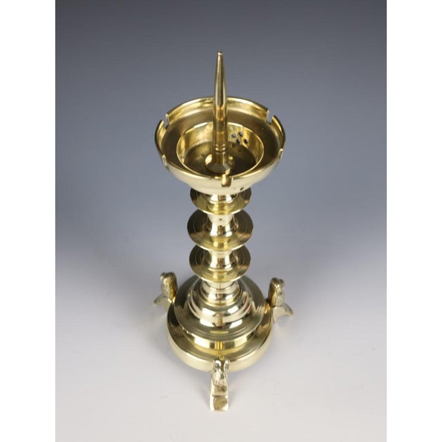 18th Century Brass Ecclesiastical Pricket Candlestick, 17501800 by Unknown for Unknown, 1780 For Sale - Image 4 of 15