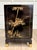 Vintage Chinoiserie Black Lacquer Nightstand Cabinet With Carved Stone Figures For Sale - Image 10 of 13
