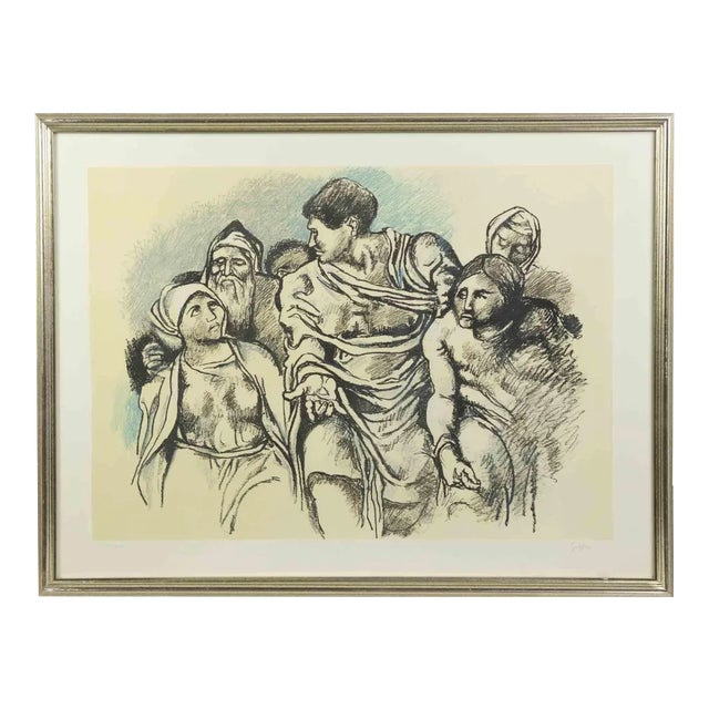 Renato Guttuso, Homage to Michelangelo, 1975, Original Etching For Sale