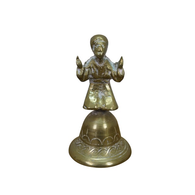 Japanese 6 Brass Bells Japanese Suzu Temple Indian Hanuman Monkey Elephant Claw For Sale - Image 3 of 13
