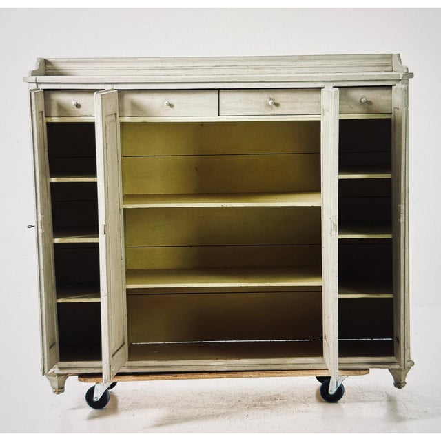 Gustavian (Swedish) Gustavian Wooden Sideboard in Cream, 1850 For Sale - Image 3 of 8