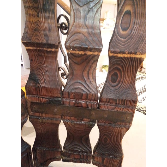Wood Witco Midcentury Modern Wood Brutalist Room Divider For Sale - Image 7 of 11