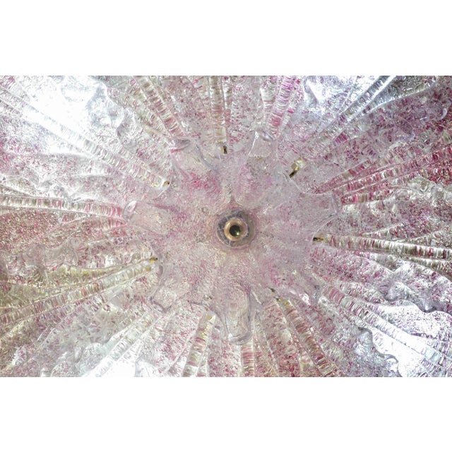 Pink Murano Glass Leave Ceiling Light or Chandelier, 1980 For Sale - Image 9 of 14