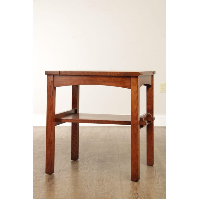 Early 21st Century Stickley Mission Collection Oak Butterfly Top End