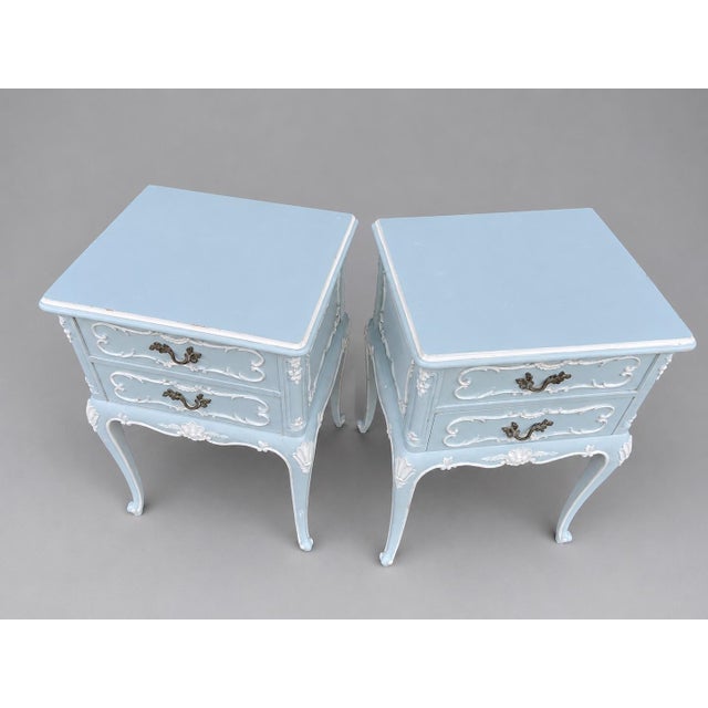 Mint 1900s French Louis XVI Mint Beech Nightstands-Pair For Sale - Image 8 of 10