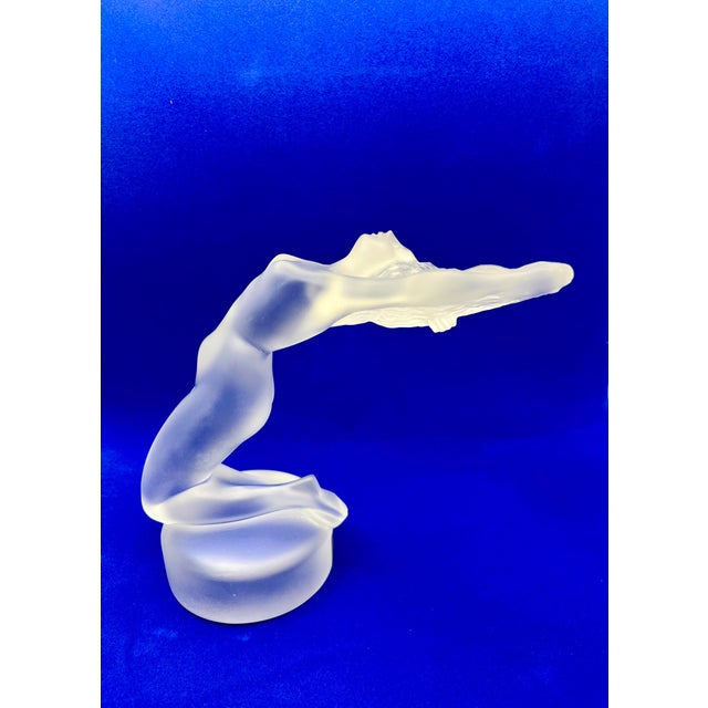 Vintage Lalique France Frosted Crystal "Chrysis" Nude Woman Figurine Signed For Sale - Image 4 of 9