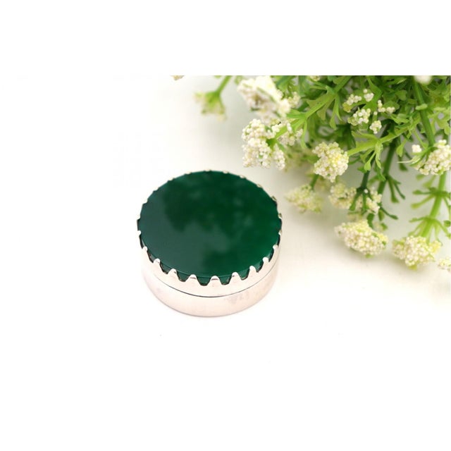 Circular Shaped Silver Pill Box For Sale - Image 5 of 6