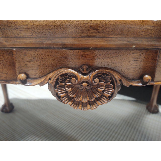 Grand Rapids Walnut Shell Carved Claw Foot Coffee Table For Sale In New York - Image 6 of 12