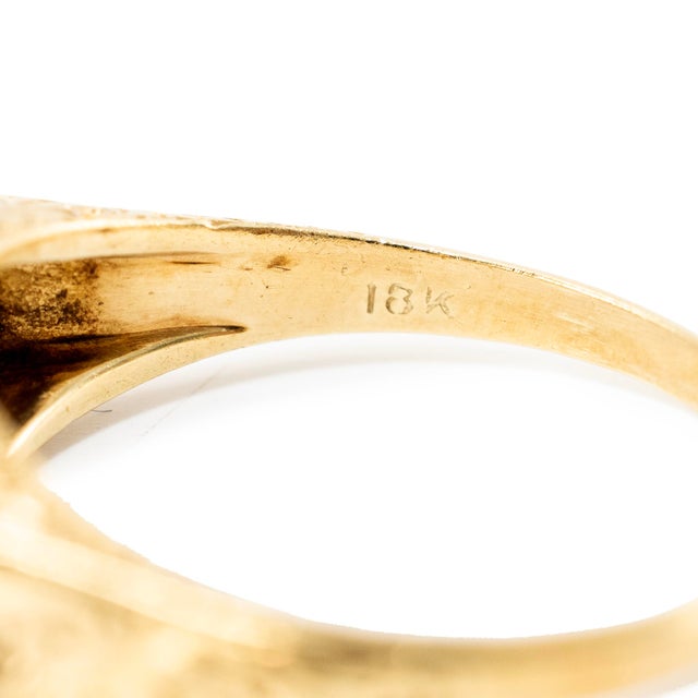Metal Antique Art Deco 18k & 14k Gold 0.70ct Old Diamond Three Stone Engagement Ring, Size 8 For Sale - Image 7 of 8