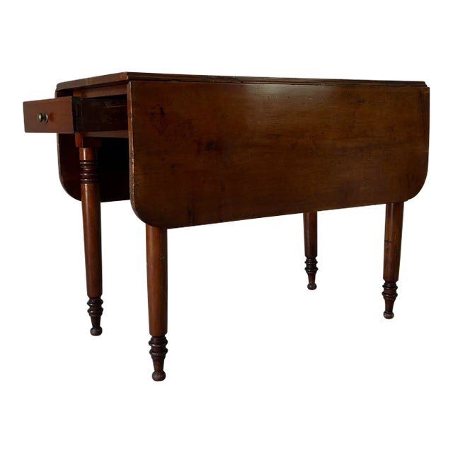 19th Century French Provincial Walnut Drop Leaf Console or Breakfast Table/ Sold For Sale