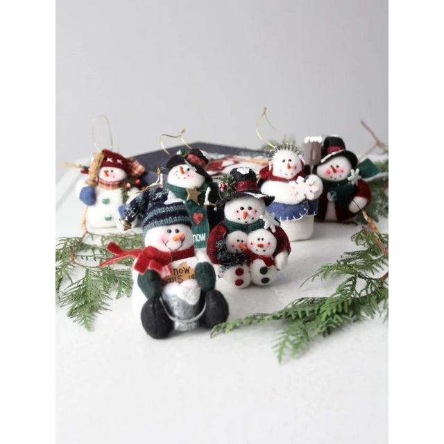 Deck the halls with this delightful set of six snowman ornaments! Add rustic country charm to your holiday decor with...