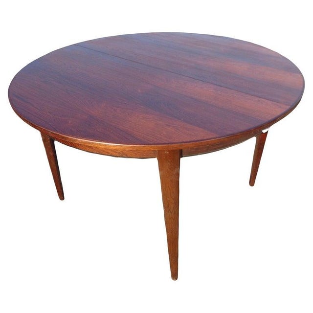 Mid 20th Century Mid 20th Century Hans Olsen Attributed Danish Modern Rosewood Dining Table For Sale - Image 5 of 5