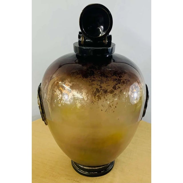 Vintage Asian Amber Glass Vase or Urn For Sale In New York - Image 6 of 13