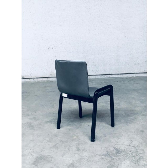 Postmodern Leather Dining Chairs, Italy, 1980s, Set of 4 For Sale - Image 13 of 18