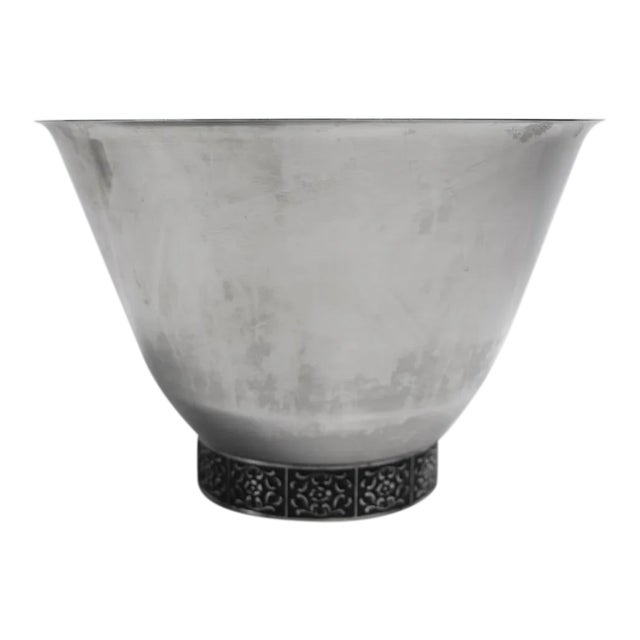 Stainless Steel Mid Century Bowl Velvet by Stanley Roberts For Sale