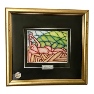 1990s Abstract Original Pastel and Ink Drawing by Louisiana Artist David Craig, Framed For Sale