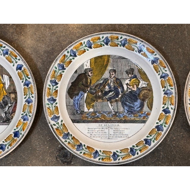 French Set of Ten French Creil Faience Plates, Circa 1830 For Sale - Image 3 of 12