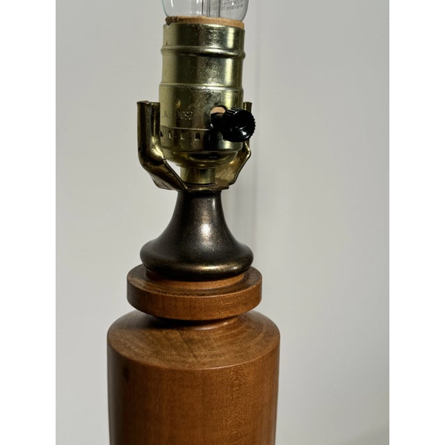 Neoclassical Traditional Brass & Solid Wood-TurnedTable Lamps, a Pair For Sale In Houston - Image 6 of 12