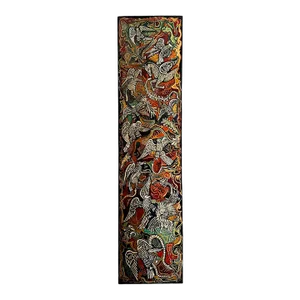 "Plumes and Dragons" Abstract Mid-Century Painting by E. Cocco
