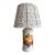 Vintage Fruit Transfer Ware Lamp With Pleated Shade For Sale