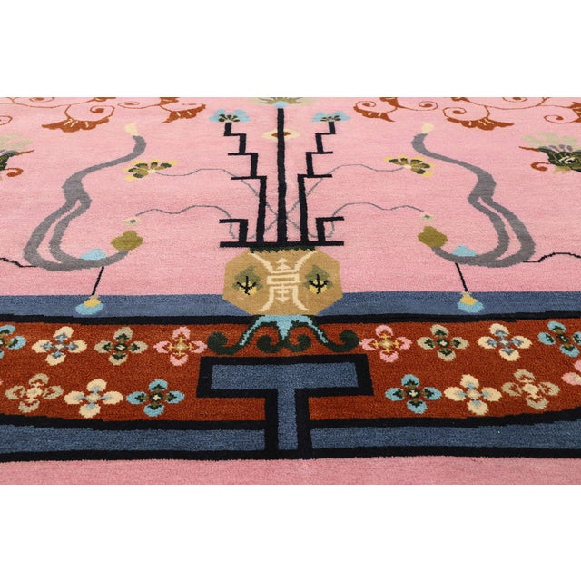 Early 21st Century Modern Chinese Art Deco Indian Rug, 10'00 X 14'00 For Sale - Image 5 of 10