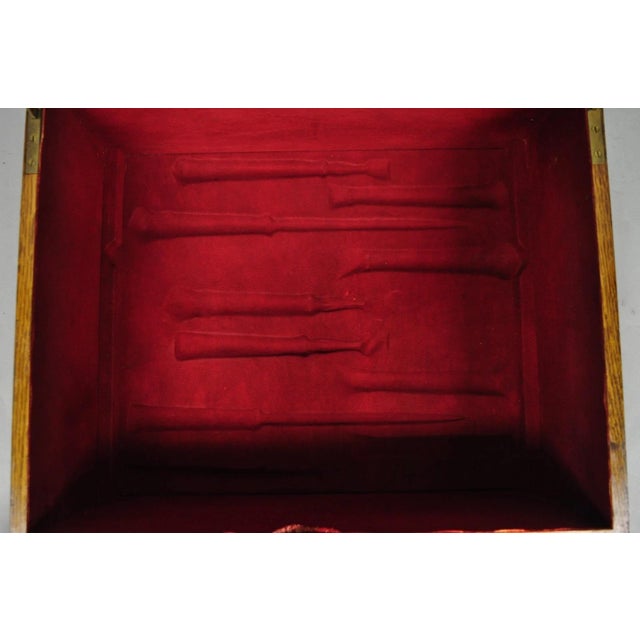 Antique Arts & Crafts Quartersawn Oak Fitted Silverware Case Flatware Chest Box For Sale - Image 17 of 18
