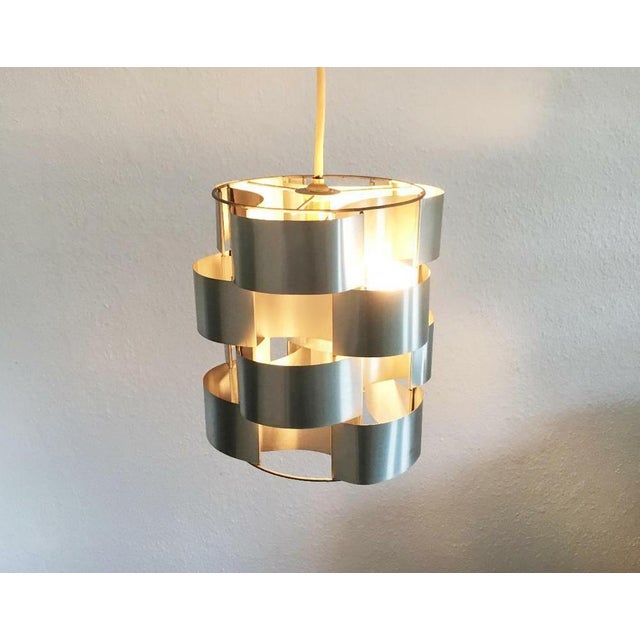 Silver Mid-Century French Sculptural Aluminum Pendant by Max Sauze, 1960s For Sale - Image 8 of 15
