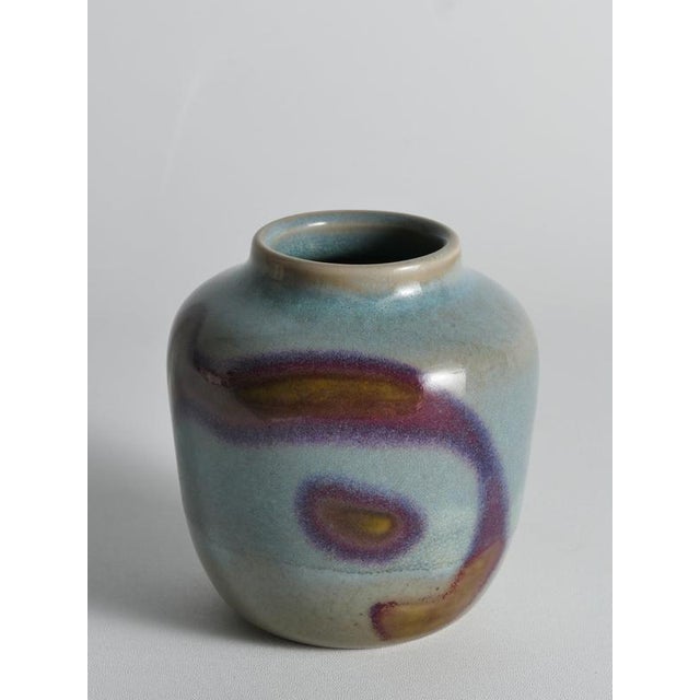 Vintage Studio Pottery Stoneware Vase with Jun-Style Glaze by Rolf Palm, 1991 For Sale - Image 14 of 18
