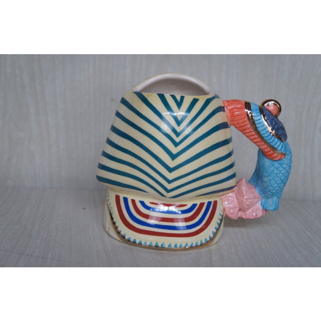1990s Egyptian Revival Signed Royal Doulton Egyptian Pharaoh Tutankhamun Toby Character Jug For Sale - Image 6 of 14